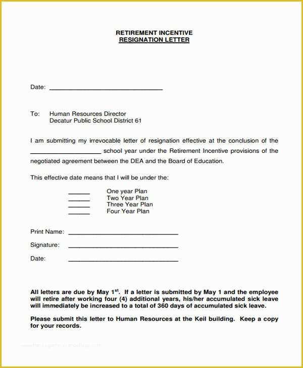 Retirement Resignation Letter Template Free Of 12 Retirement Resignation Letter Template Free Word