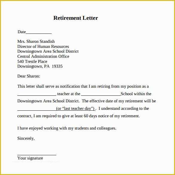 Retirement Resignation Letter Template Free Of 20 Sample Useful Retirement Letters to Download