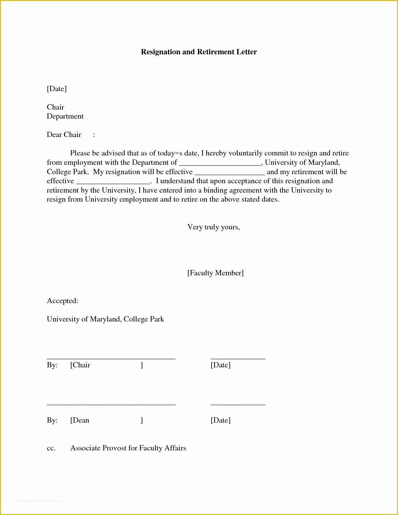 Retirement Resignation Letter Template Free Of 8 Best Of Free Printable Retirement Letters