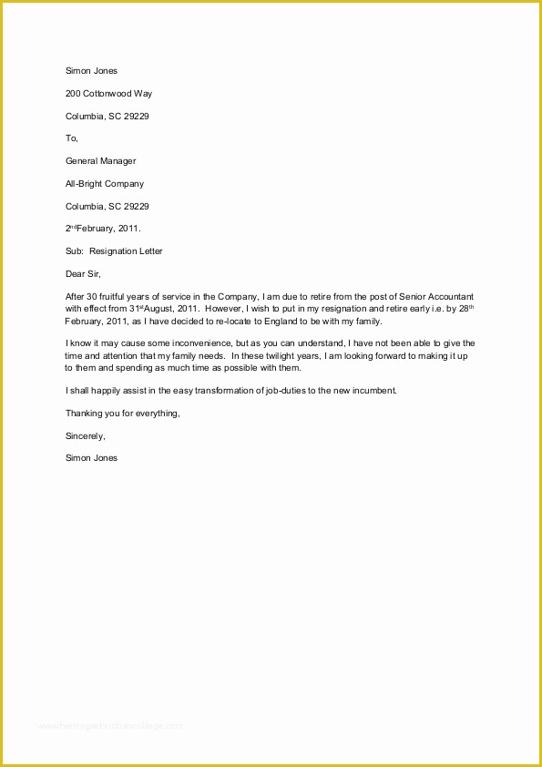 Retirement Resignation Letter Template Free Of 8 Best Of Retirement Resignation Letter format