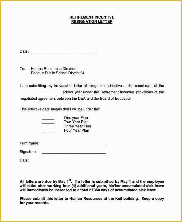 Retirement Resignation Letter Template Free Of 8 Resignation Letter Examples