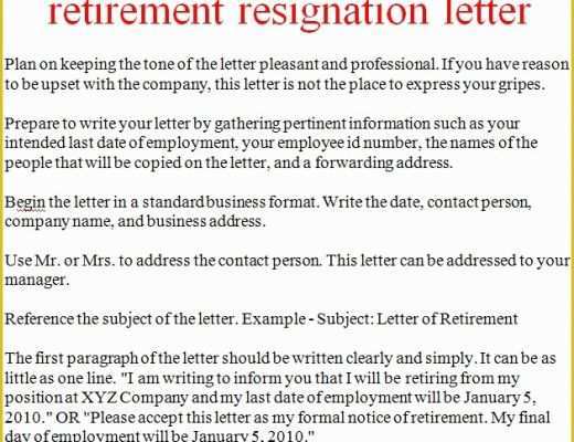 Retirement Resignation Letter Template Free Of Resignation Letter Template October 2012