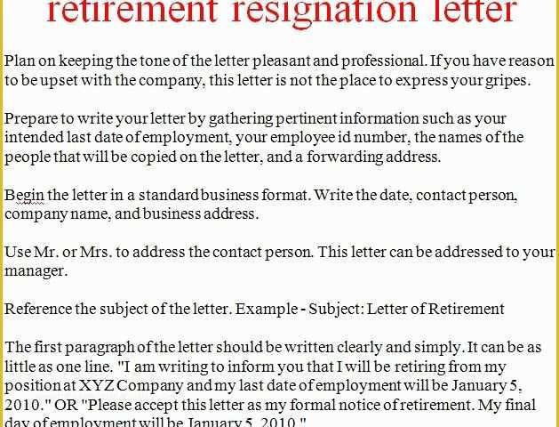 Retirement Resignation Letter Template Free Of Resignation Letter Template October 2012