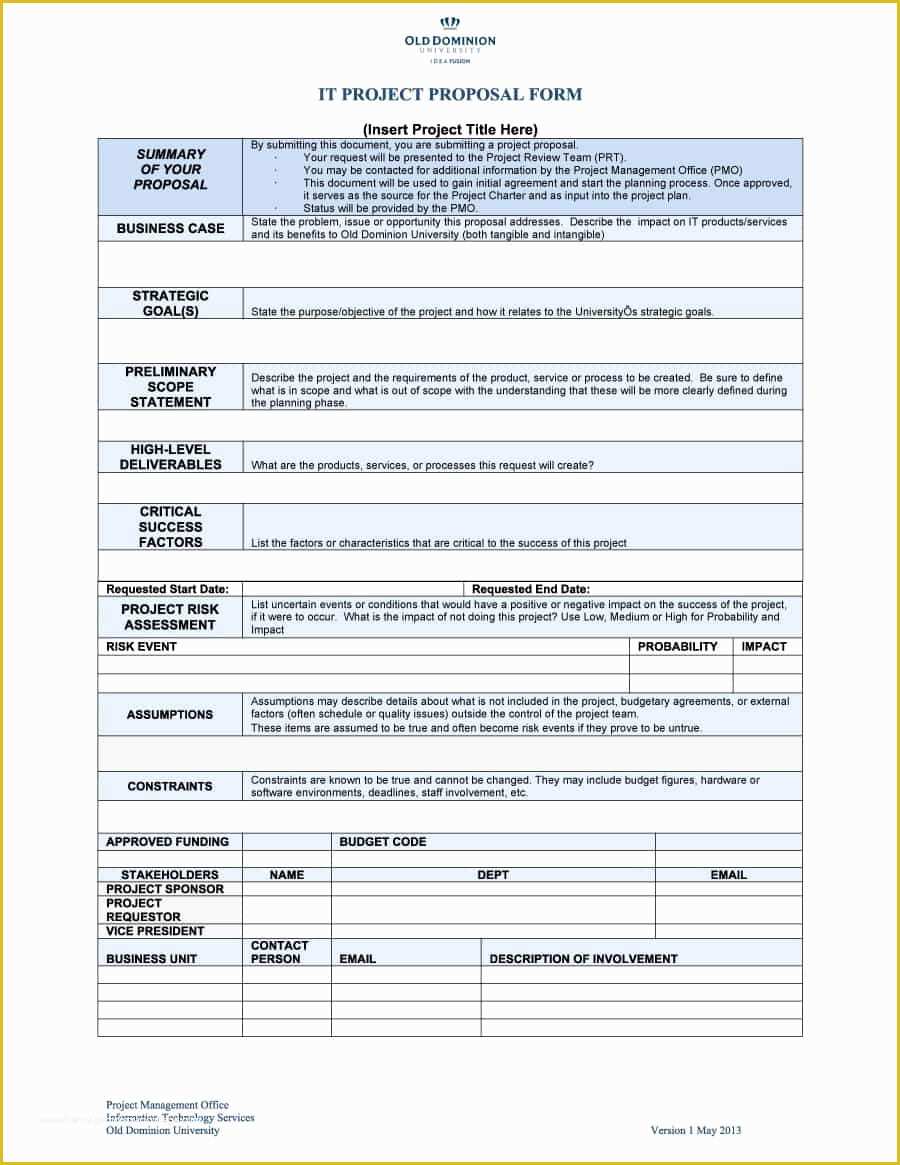 Rfp Sample Template Free Of 43 Professional Project Proposal Templates Template Lab