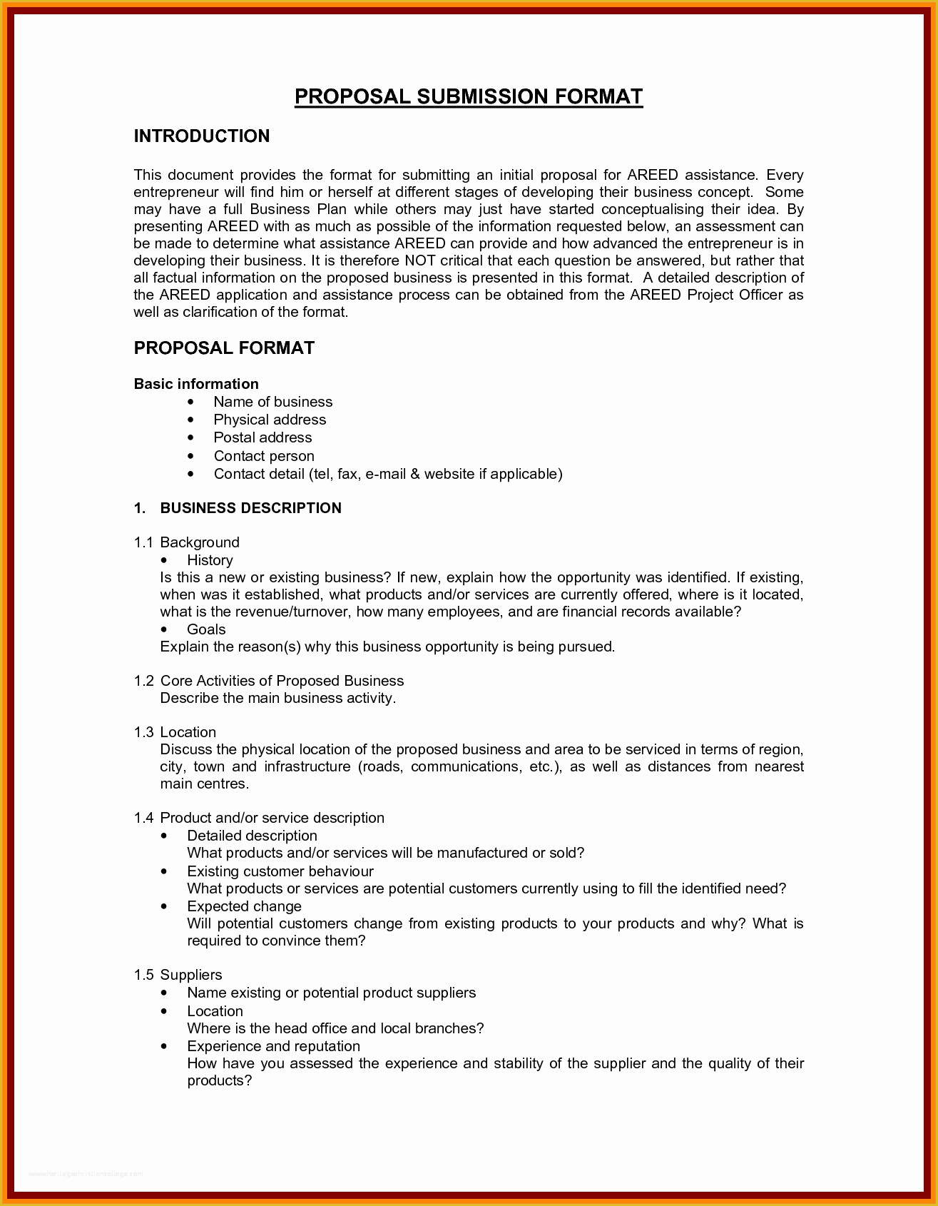Rfp Sample Template Free Of 5 Business Proposal format Template