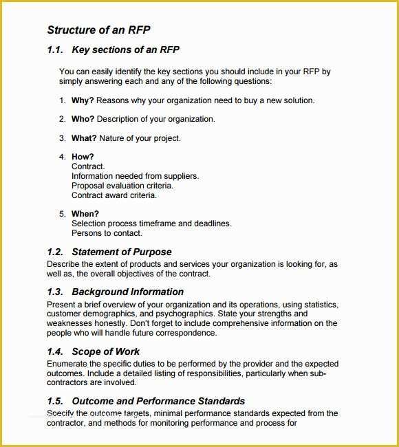 Rfp Sample Template Free Of 9 Rfp Templates for Free Download