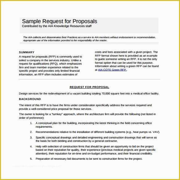 Rfp Sample Template Free Of 9 Rfp Templates for Free Download