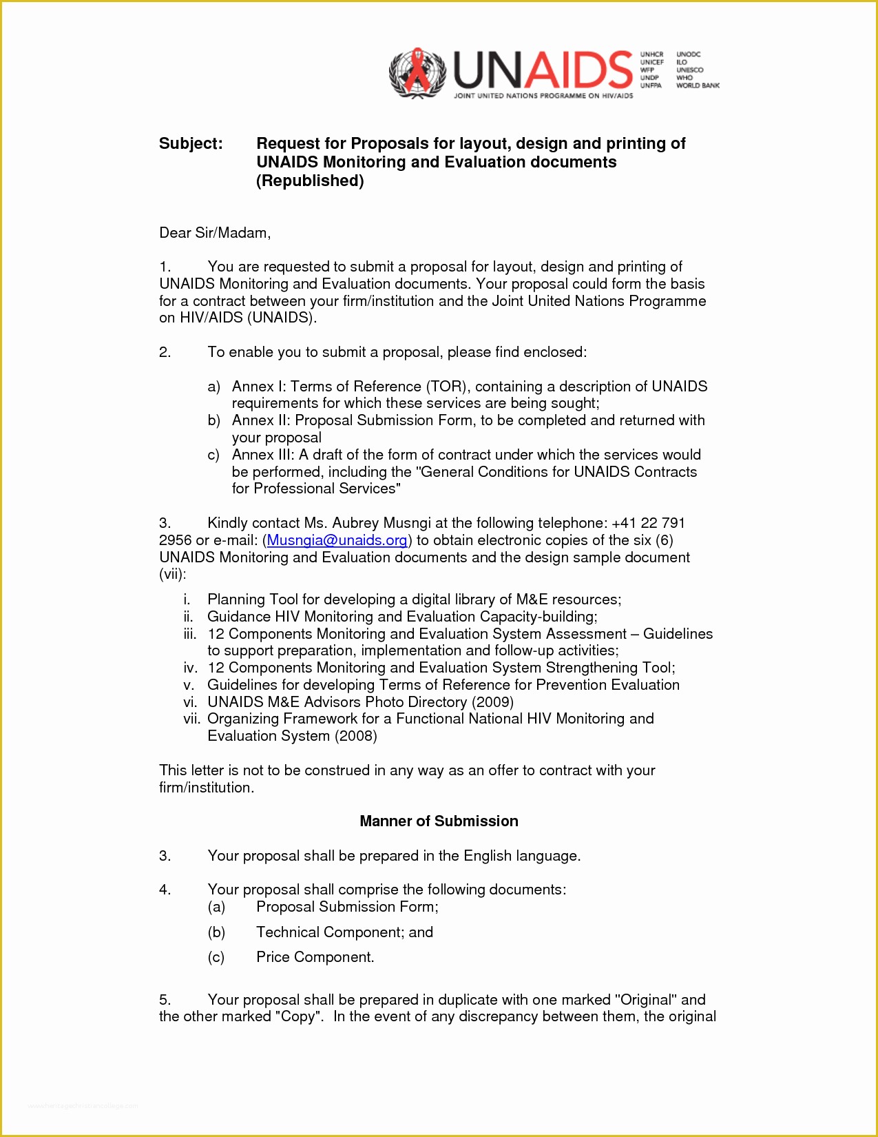 Rfp Sample Template Free Of Rfp Cover Letter