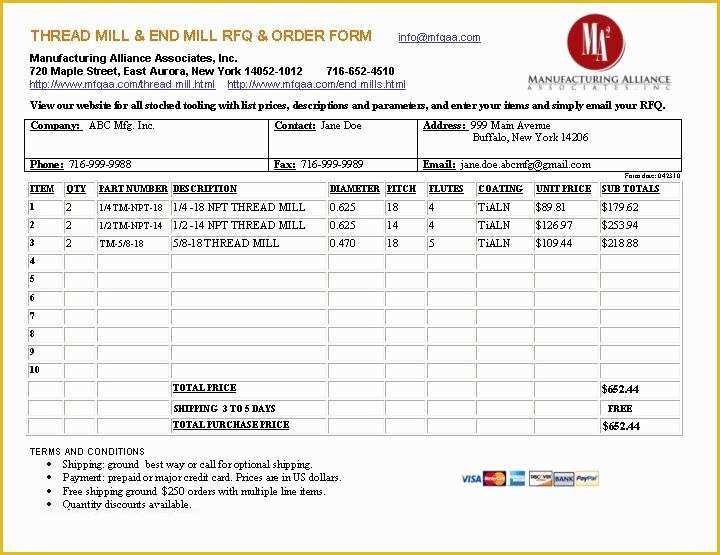 Rfq Template Free Of Excel Rfq Template Pertamini