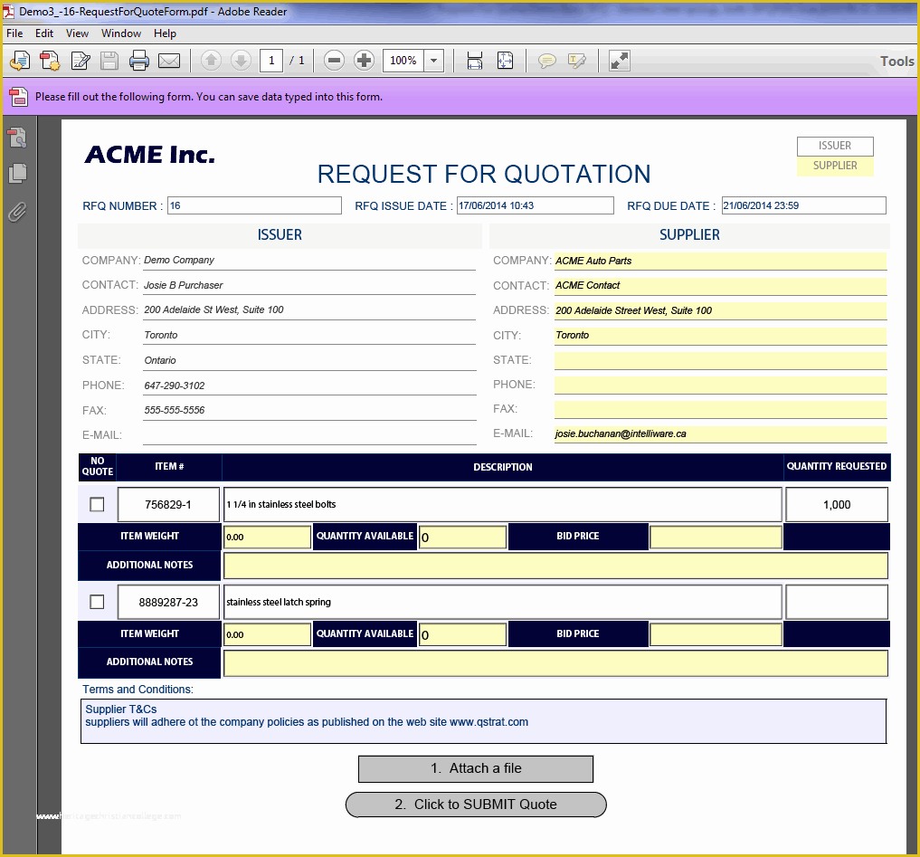 Rfq Template Free Of Fillable Rfq Template Pdf Qstrat