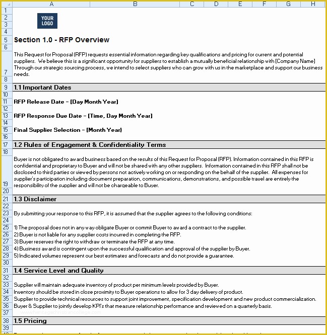 Rfq Template Free Of Request for Quotation Template Rfq