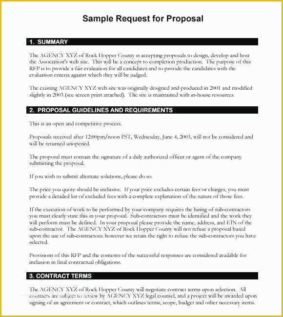Rfq Template Free Of Rfp Proposal Sample Fresh Rfp Response Template Awesome