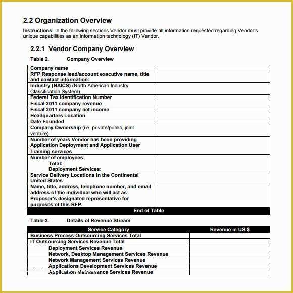 Rfq Template Free Of Sample Rfp Response Template 8 Free Documents In Pdf