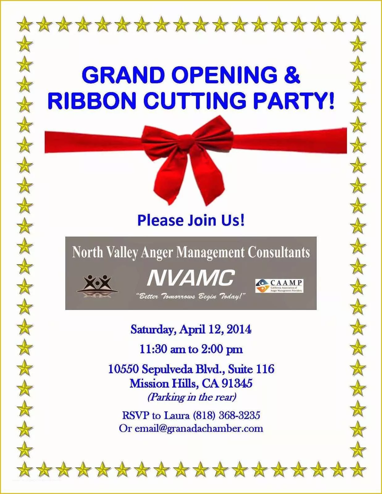Ribbon Cutting Ceremony Invitation Template Free Of Anger Management for Modern Life Grand Opening &amp; Ribbon