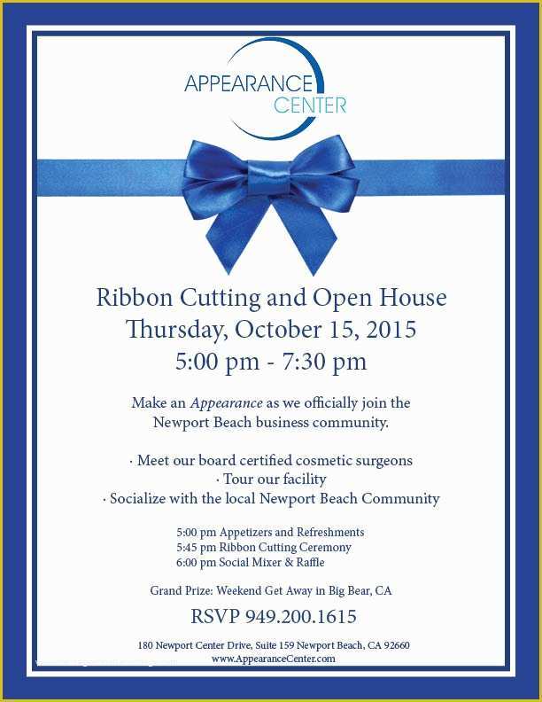 Ribbon Cutting Ceremony Invitation Template Free Of Appearance Center Ribbon Cutting Newport Beach Chamber