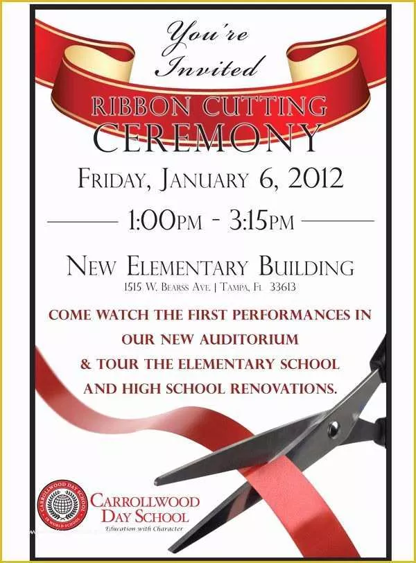 Ribbon Cutting Ceremony Invitation Template