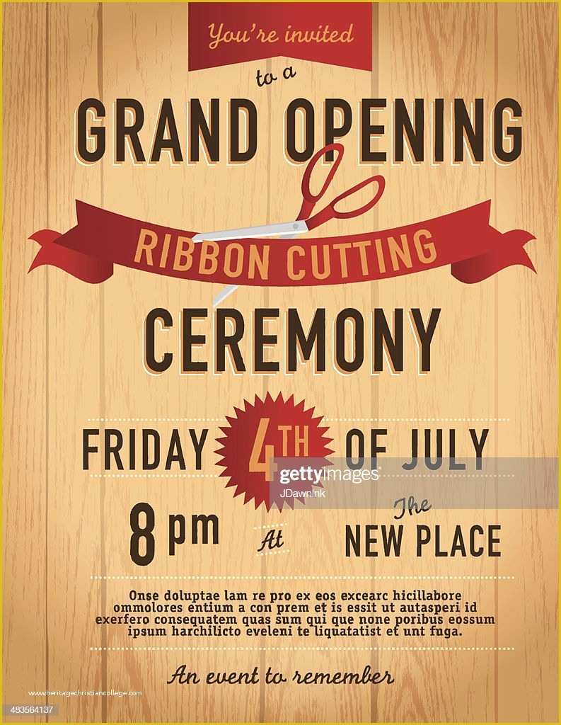 Ribbon Cutting Ceremony Invitation Template Free Of Ribbon Cutting Invitation Design Template Wood