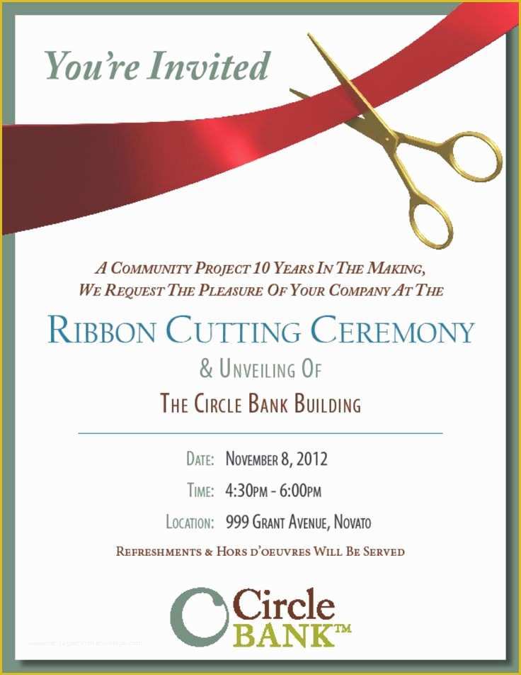 Ribbon Cutting Ceremony Invitation Template Free Of Sample Ribbon Cutting Invitations