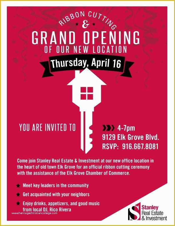 Ribbon Cutting Ceremony Invitation Template Free Of Stanley Real Estate & Investment S Ficial Grand Opening
