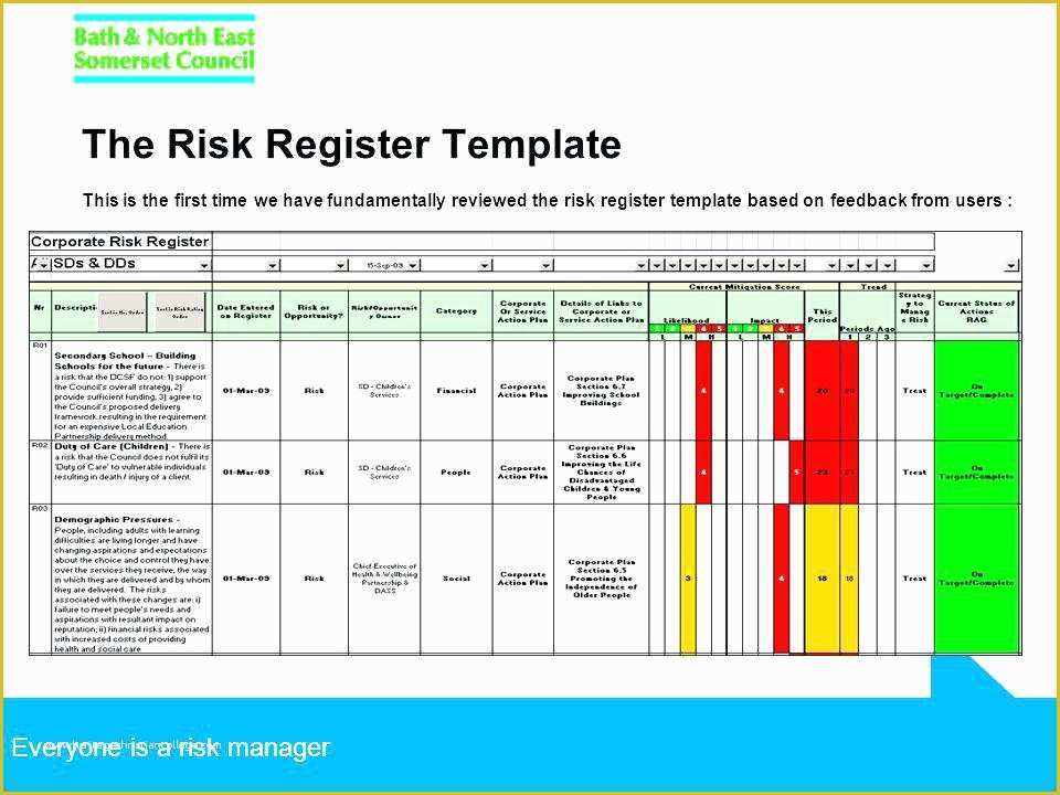 Risk And Opportunity Register Template Excel Example Risk Register