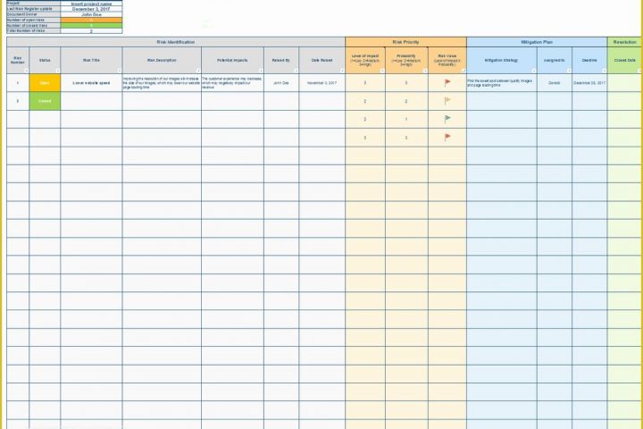 Risk Register Template Excel Free Download Of Download A Risk Register Excel Template