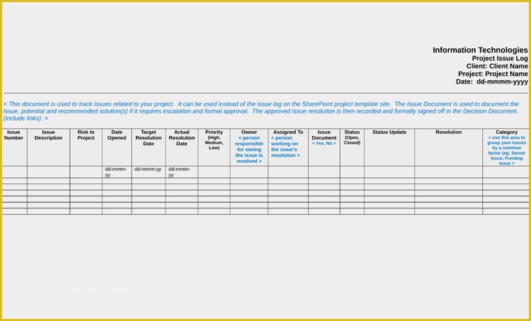 Risk Register Template Excel Free Download Of issue Tracking & issue Log Templates Pdf Excel Word