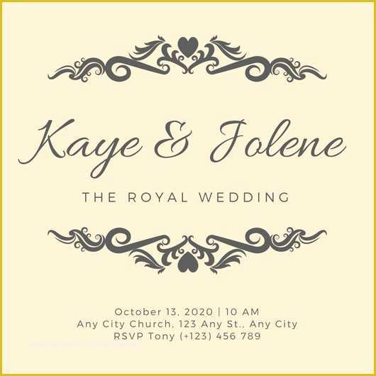 Royal Wedding Invitation Template Free Of Peach Vignette Heart Royal Wedding Invitation Templates