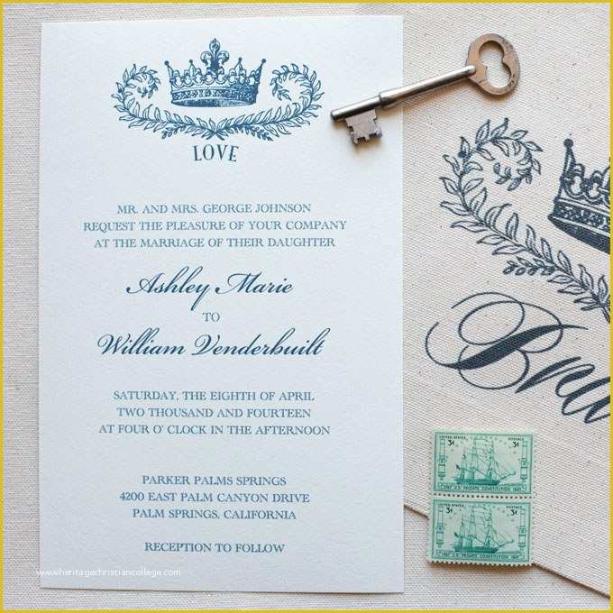 Royal Wedding Invitation Template Free Of Printable White & Blue Crown Invitation formal