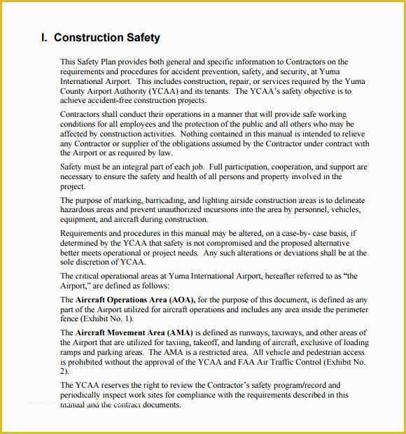 Safety Templates Free Of 11 Safety Plan Templates – Free Samples Examples & format
