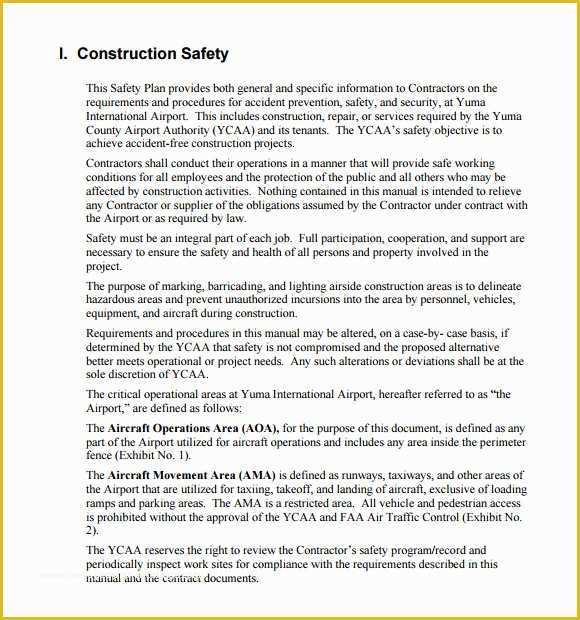 Safety Templates Free Of 11 Safety Plan Templates – Free Samples Examples &amp; format