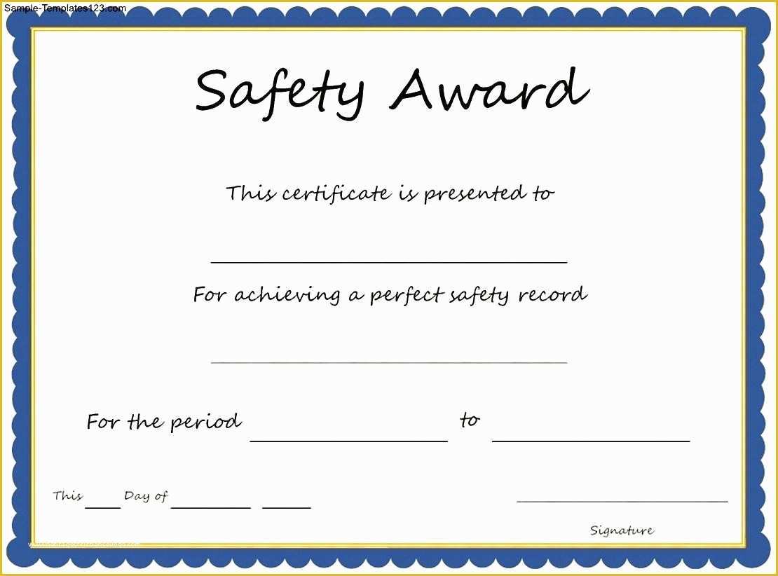 Safety Templates Free Of 28 Of Employee Safety Award Certificate Template