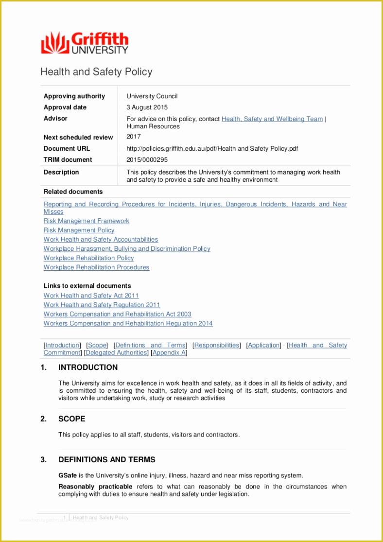 Safety Templates Free Of 8 Free Workplace Safety Policy Templates Pdf