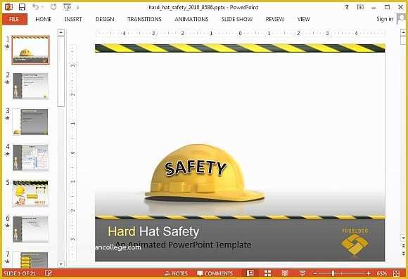Safety Templates Free Of Best Animated Construction Powerpoint Templates