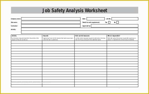 Safety Templates Free Of Blank Jsa form Template Related Keywords Blank Jsa form
