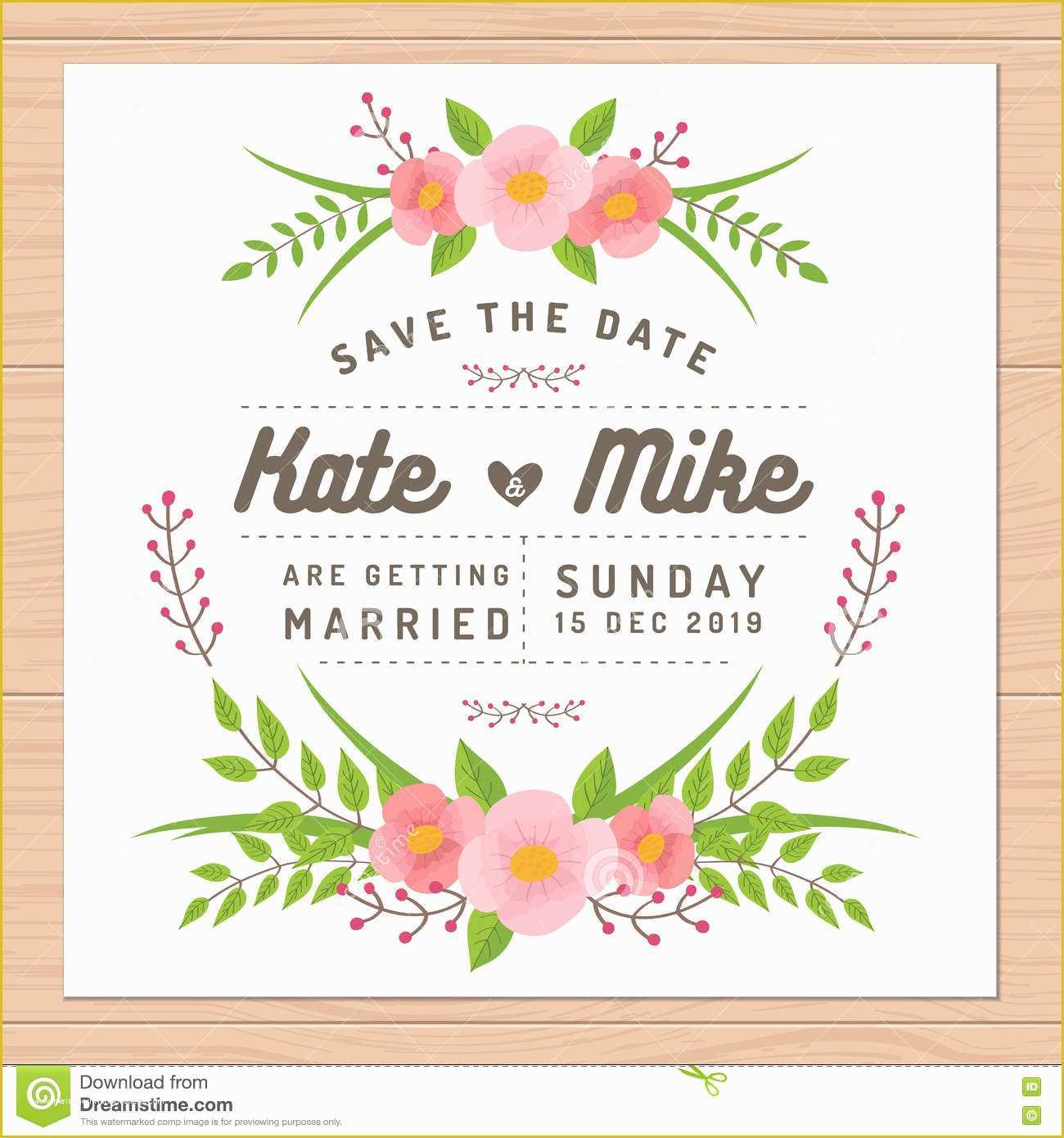 Save the Date Invitation Templates Free Of Save the Date Wedding Invitation Card with Flower