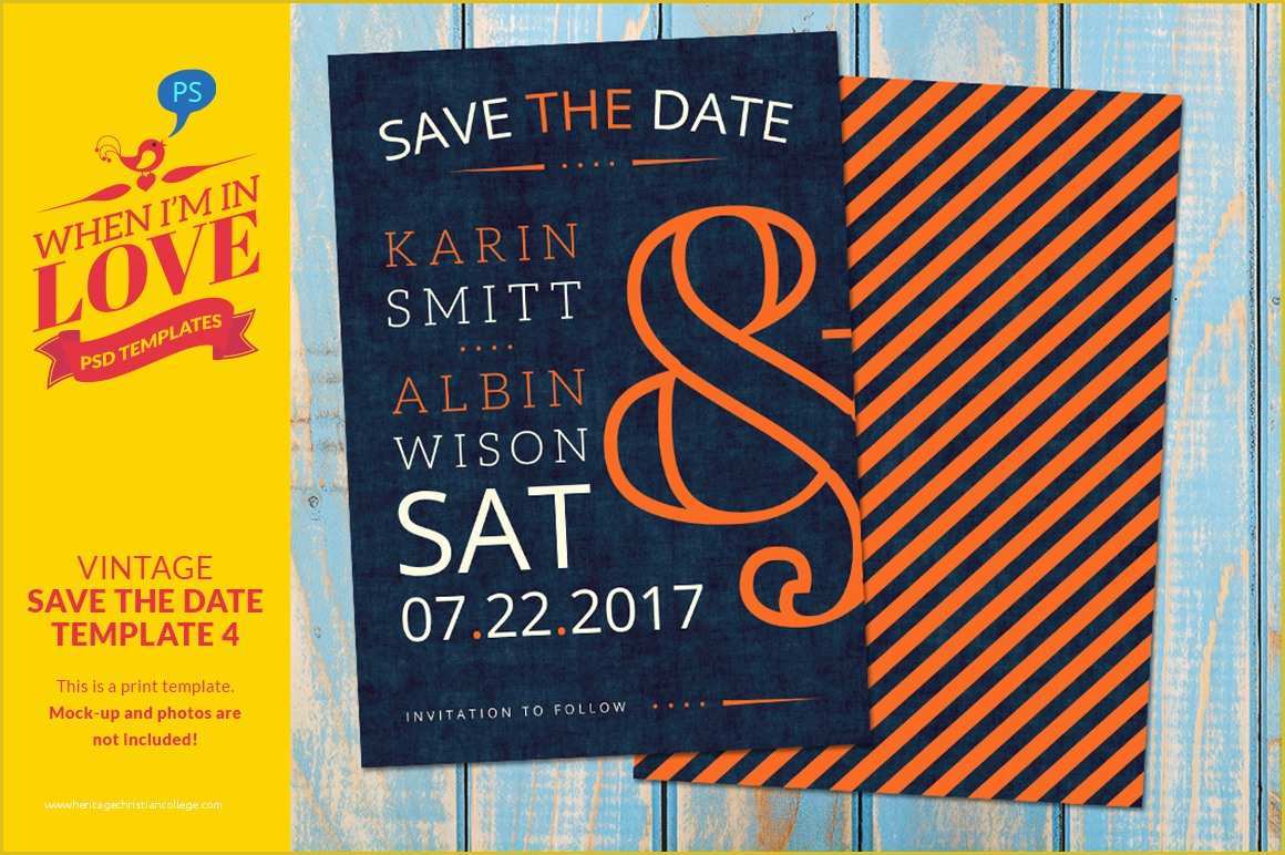 Save the Date Invitation Templates Free Of Vintage Save the Date Template 4 Invitation Templates On