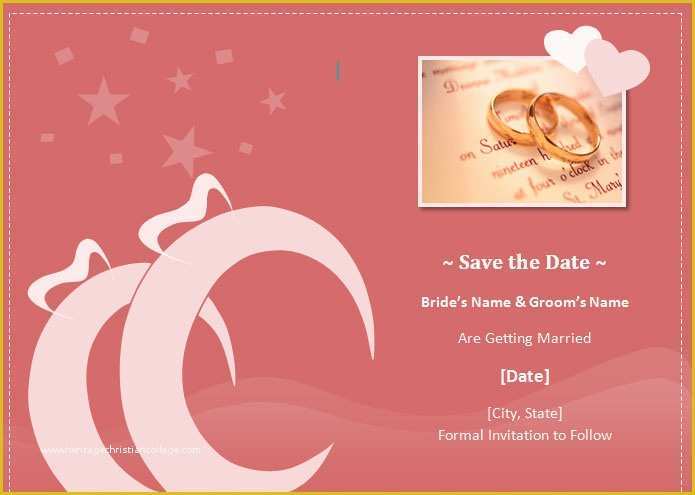 Save the Date Invitation Templates Free Of Wedding Save the Date Card Invitation Template