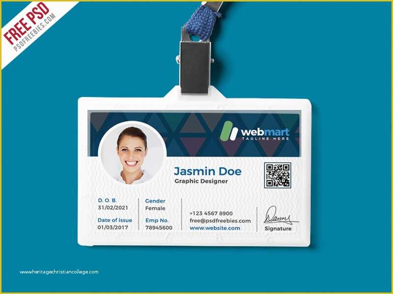 School Id Template Free Download Of Fice Id Card Design Psd Download Download Psd
