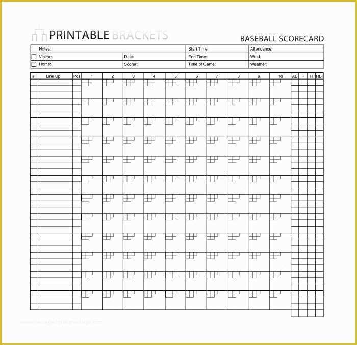 Scorecard Excel Template Free Of 30 Printable Baseball Scoresheet Scorecard Templates