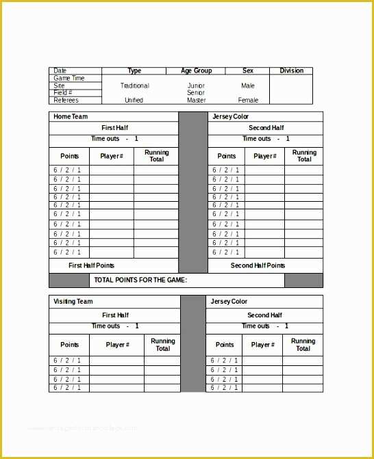 Scorecard Excel Template Free Of 6 Golf Scorecard Template Excel Exceltemplates