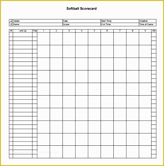 Scorecard Excel Template Free Of 7 Printable Baseball Scorecard Template Sampletemplatess