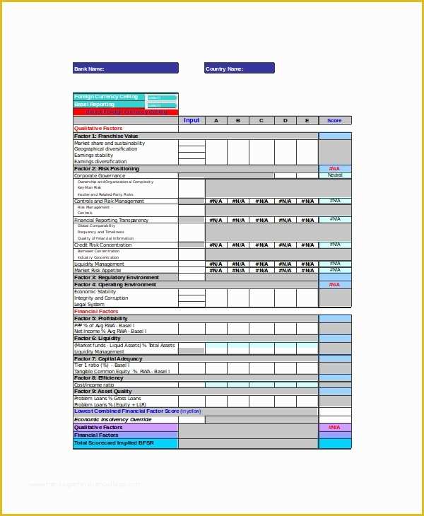 Scorecard Excel Template Free Of Excel Scorecard Template 6 Free Excel Documents