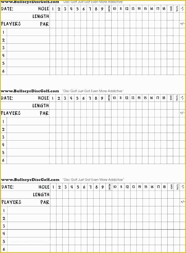 Scorecard Excel Template Free Of Golf Score Card Template Disc Printable Blank Scorecard