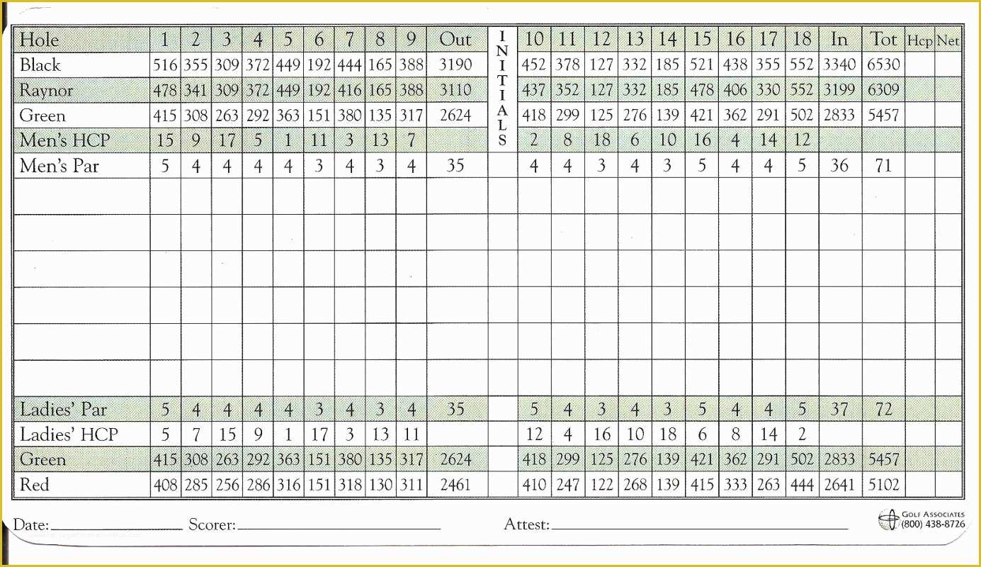 Scorecard Excel Template Free Of Golf Scorecard Template