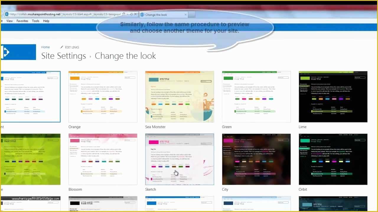 Sharepoint 2013 Templates Free Of Point 2013 Tutorial How to Change the Site theme In