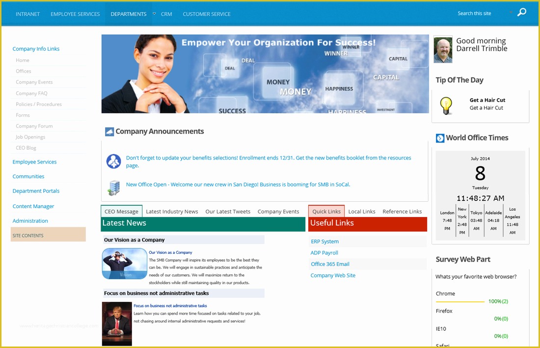 Sharepoint Templates Free Of Business Intranet Portal Template for Fice 365 and