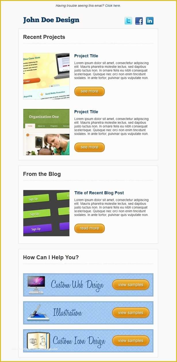 Simple Email Template HTML Free Of Simple HTML Email Newsletter Template Vandelay Design