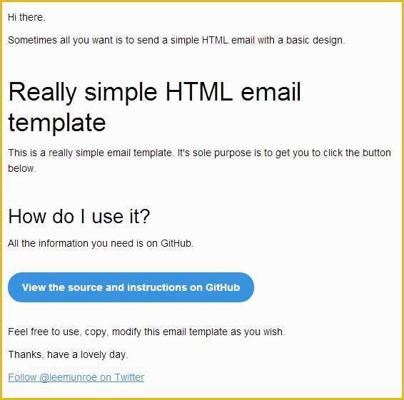42 Simple Email Template HTML Free