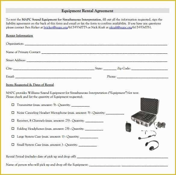 Simple Equipment Rental Agreement Template Free Of 14 Equipment Rental Agreement Templates