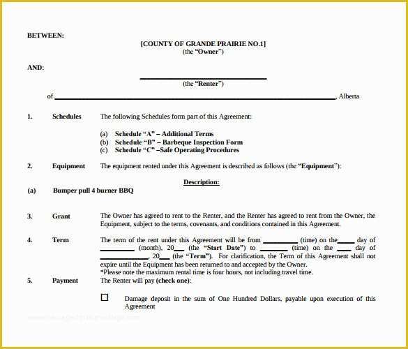 Simple Equipment Rental Agreement Template Free Of 14 Equipment Rental Agreement Templates